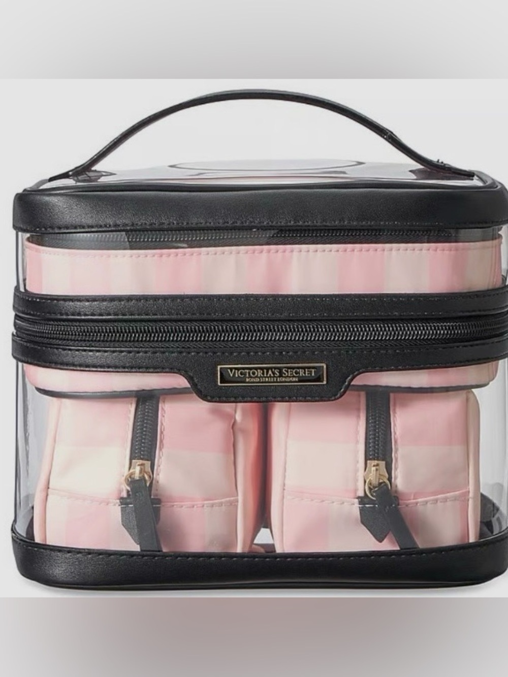 Victoria’s Secret Heritage Stripe 4-Piece Makeup Bag Travel Set